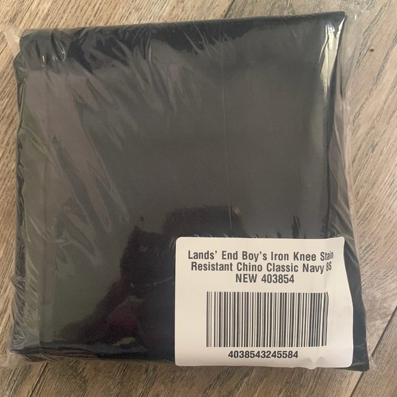 NWT LANDS' END BOY'S IRON KNEE WRINKLE RESISTANT CHINO PANTS CLASSIC NAVY - Picture 12 of 14